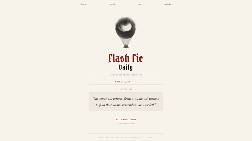 Homepage snapshot at launch