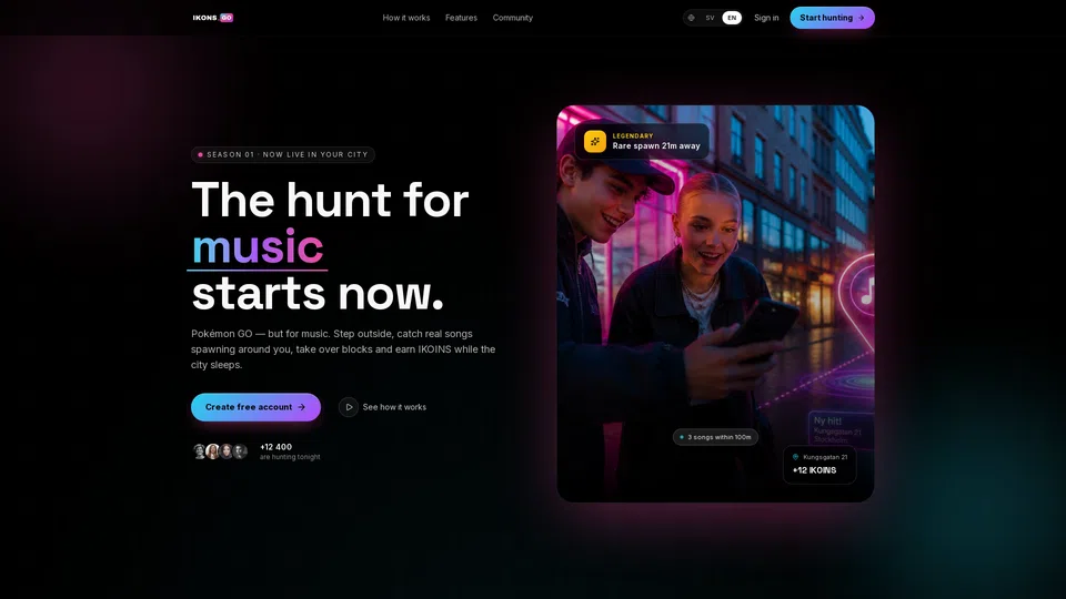 Homepage snapshot at launch