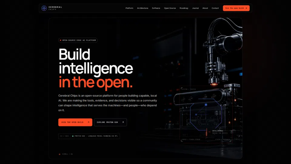 Homepage snapshot at launch