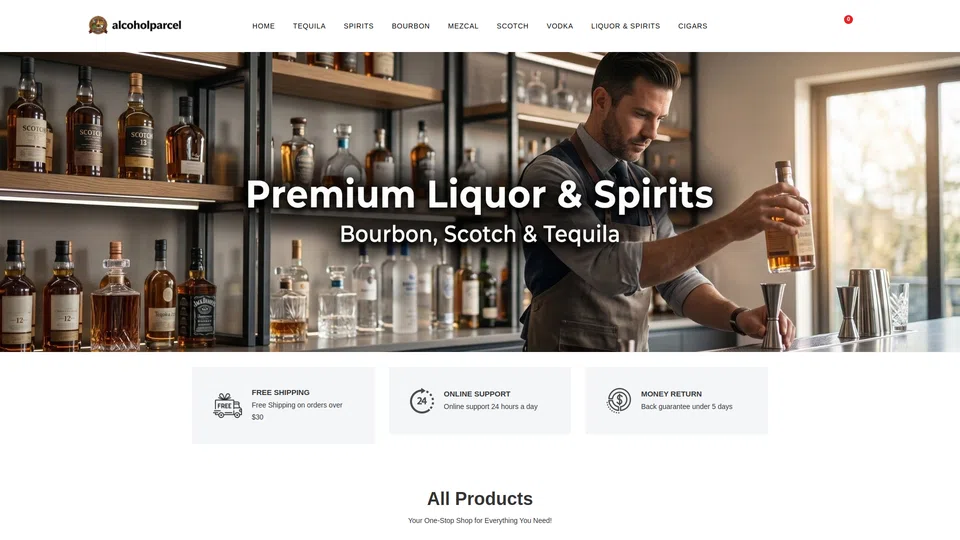 Homepage snapshot at launch