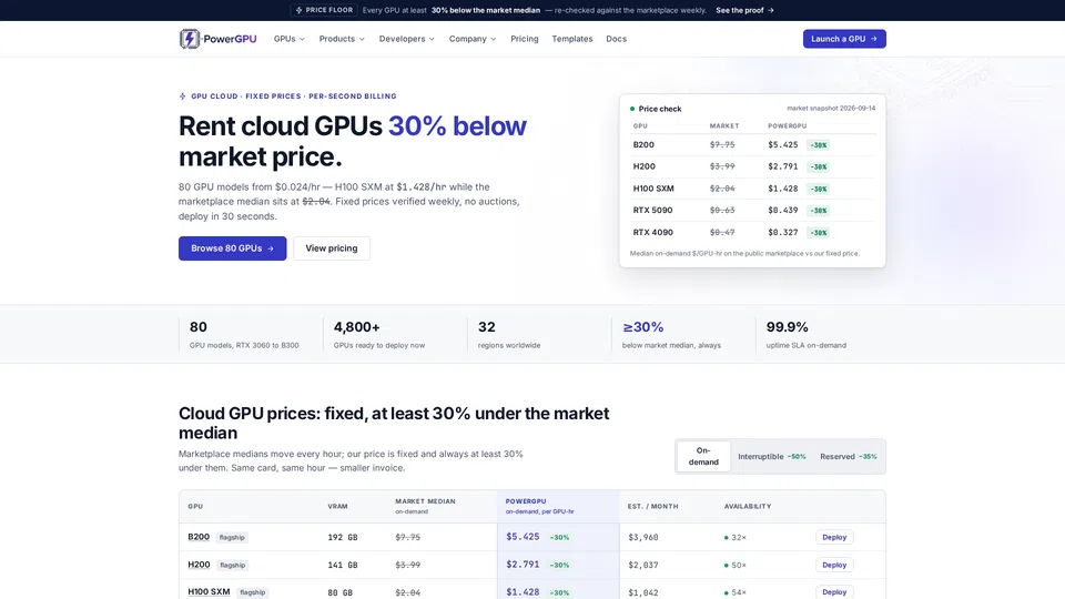 Homepage snapshot at launch