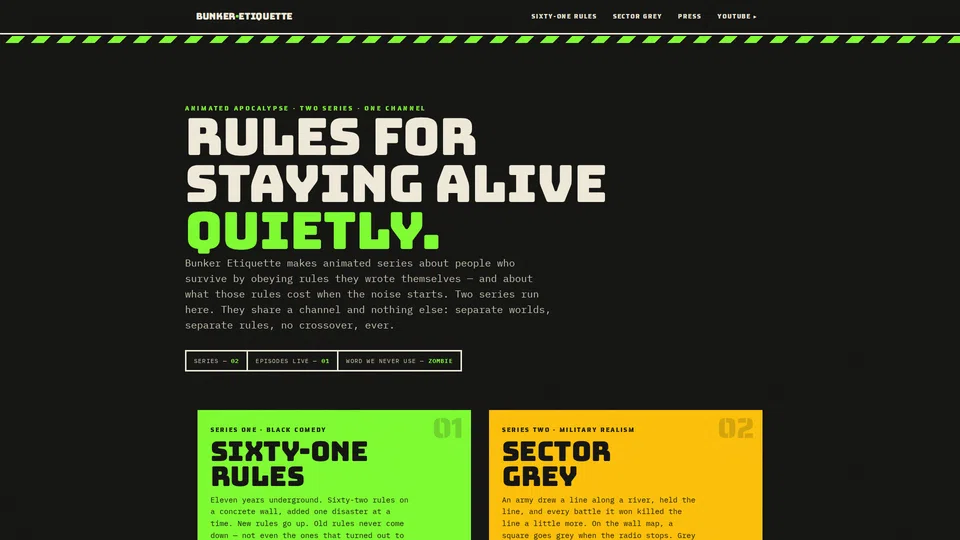 Homepage snapshot at launch