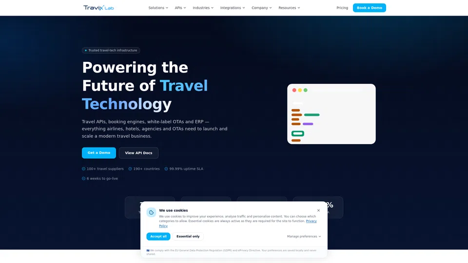 Homepage snapshot at launch