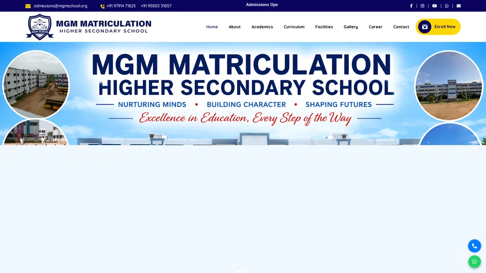 Homepage snapshot at launch
