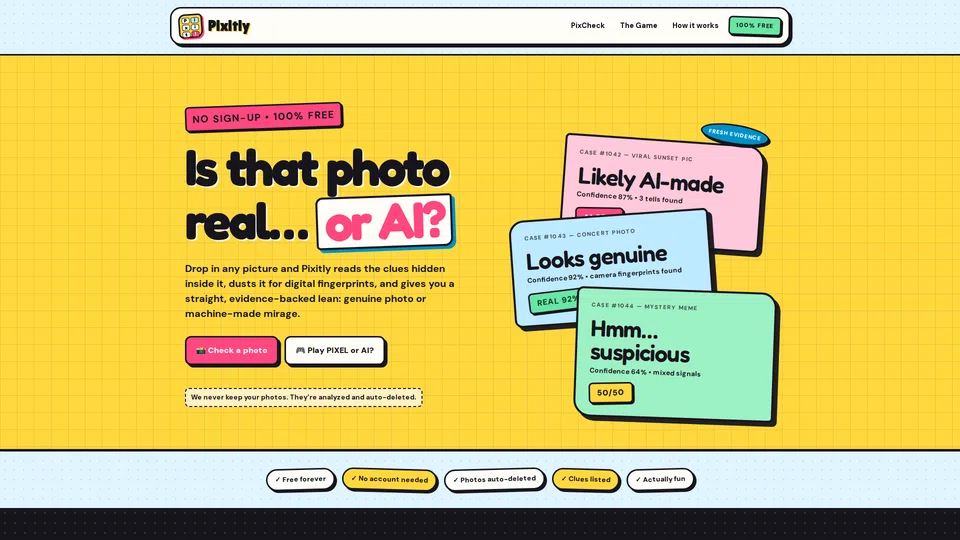 Homepage snapshot at launch