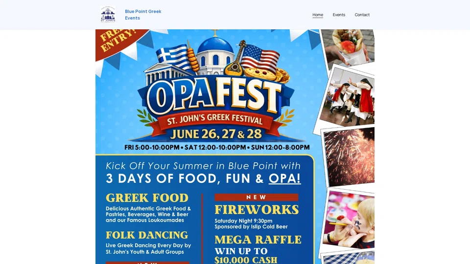 Homepage snapshot at launch