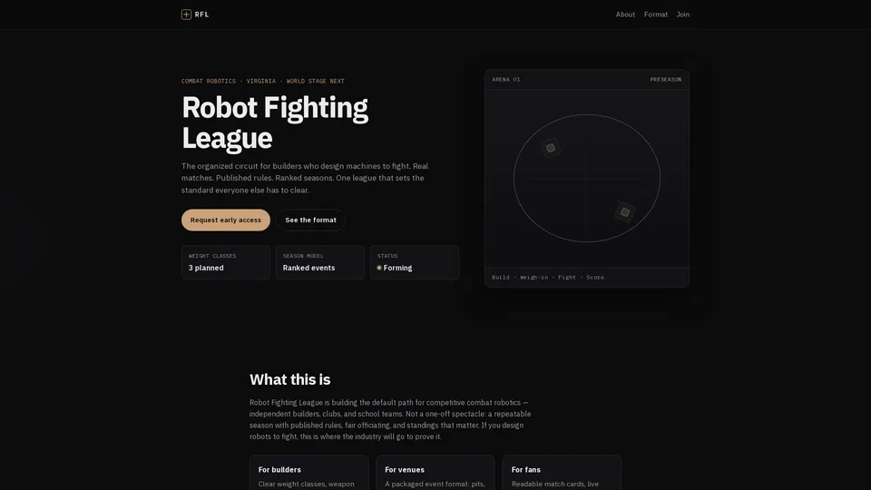 Homepage snapshot at launch