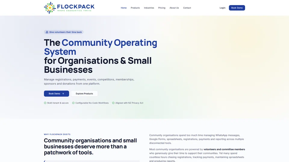 Homepage snapshot at launch
