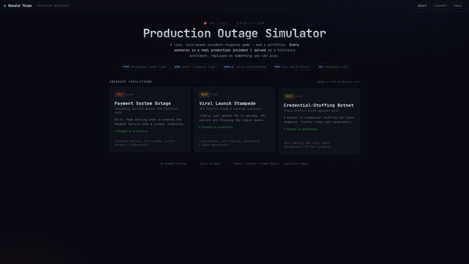Homepage snapshot at launch