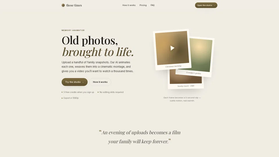 Homepage snapshot at launch