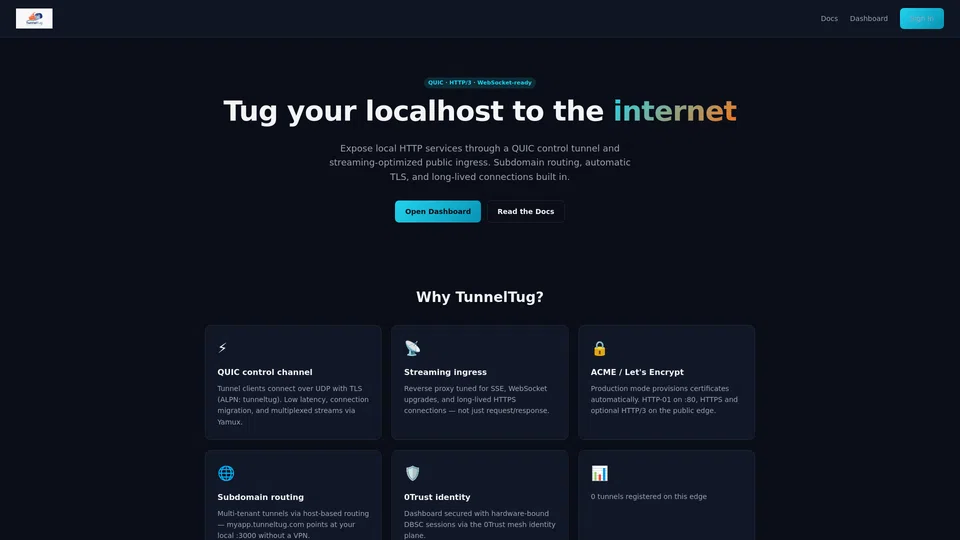 Homepage snapshot at launch