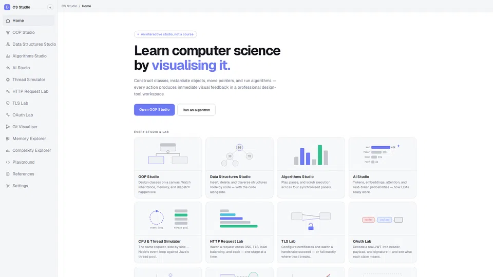 Homepage snapshot at launch