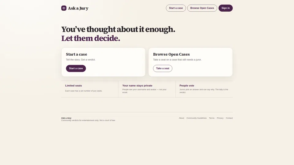 Homepage snapshot at launch
