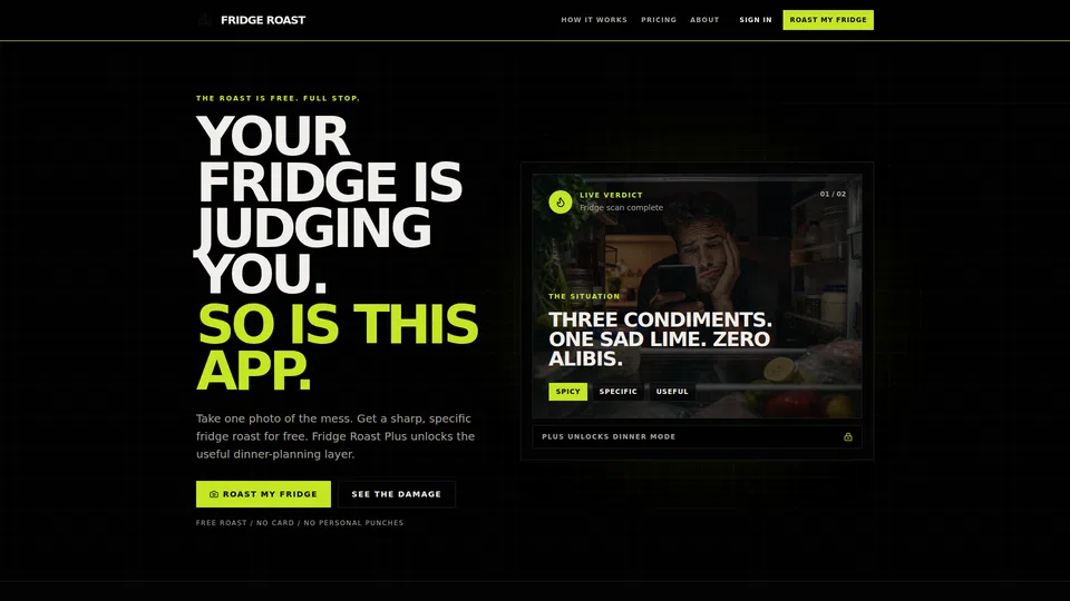 Homepage snapshot at launch