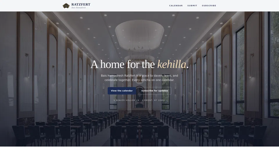 Homepage snapshot at launch