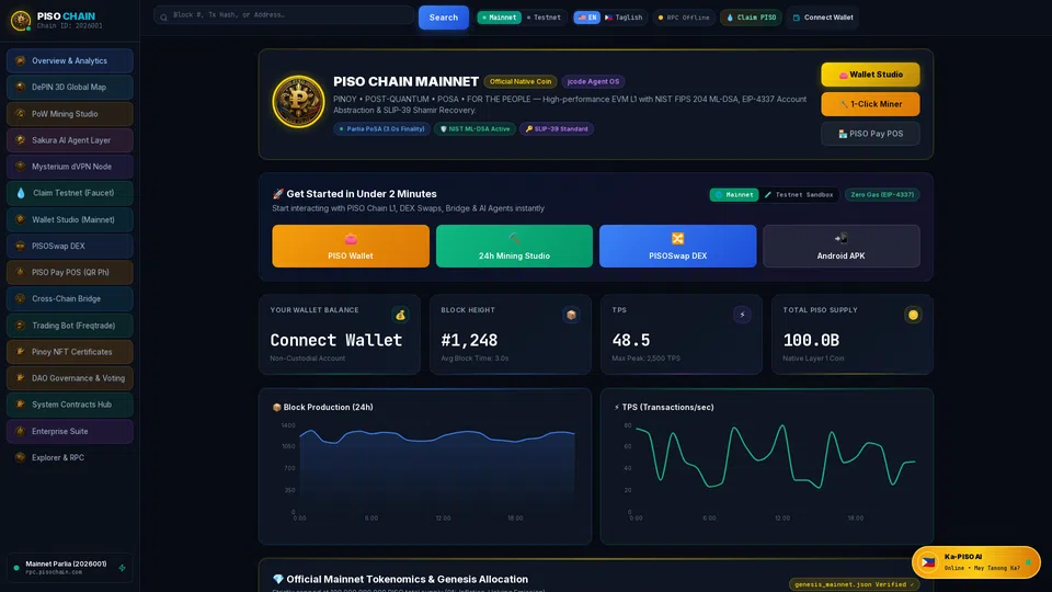 Homepage snapshot at launch