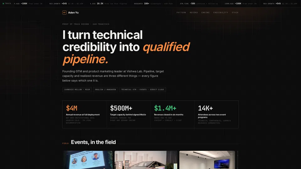 Homepage snapshot at launch