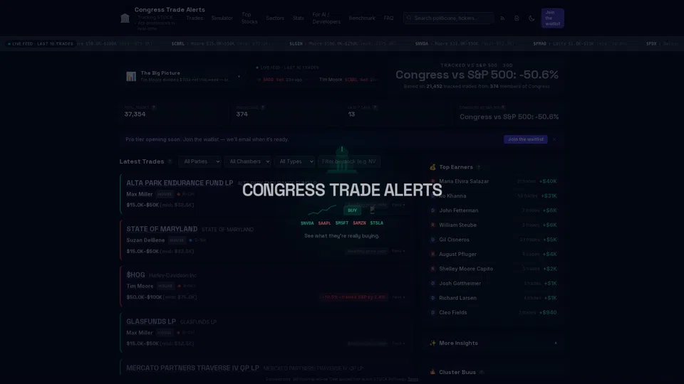Homepage snapshot at launch