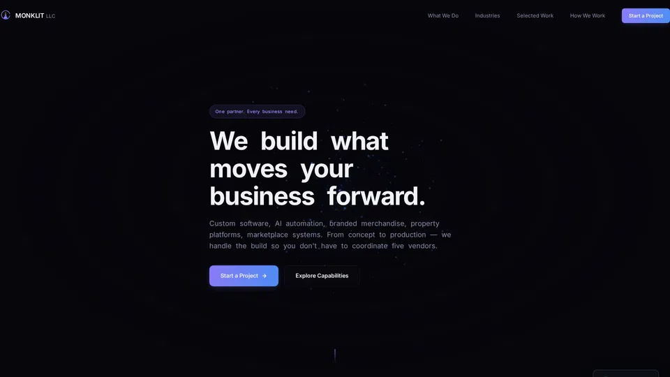 Homepage snapshot at launch