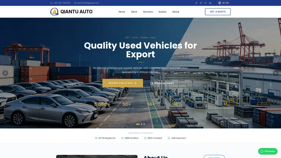 Homepage snapshot at launch