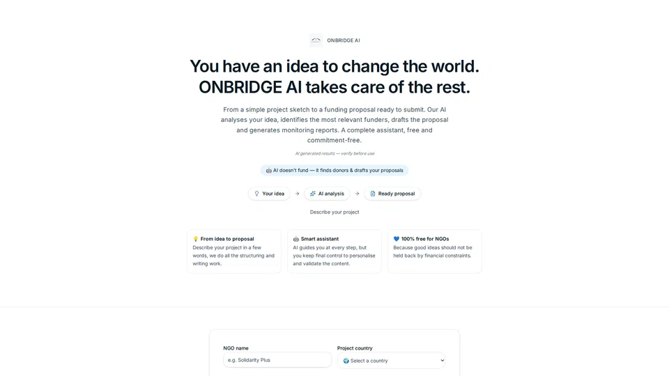Homepage snapshot at launch