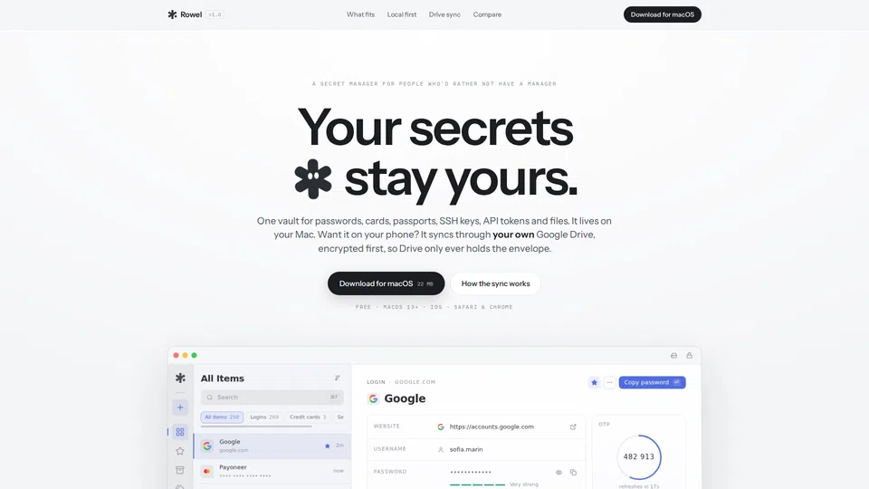 Homepage snapshot at launch