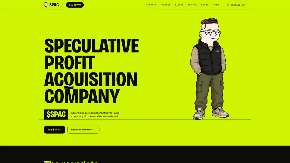 Homepage snapshot at launch