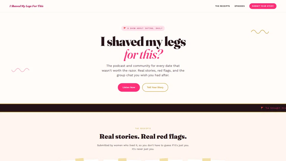 Homepage snapshot at launch