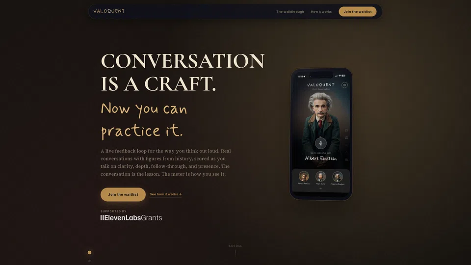 Homepage snapshot at launch