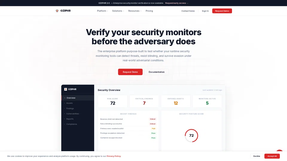 Homepage snapshot at launch