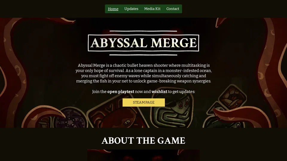 Homepage snapshot at launch