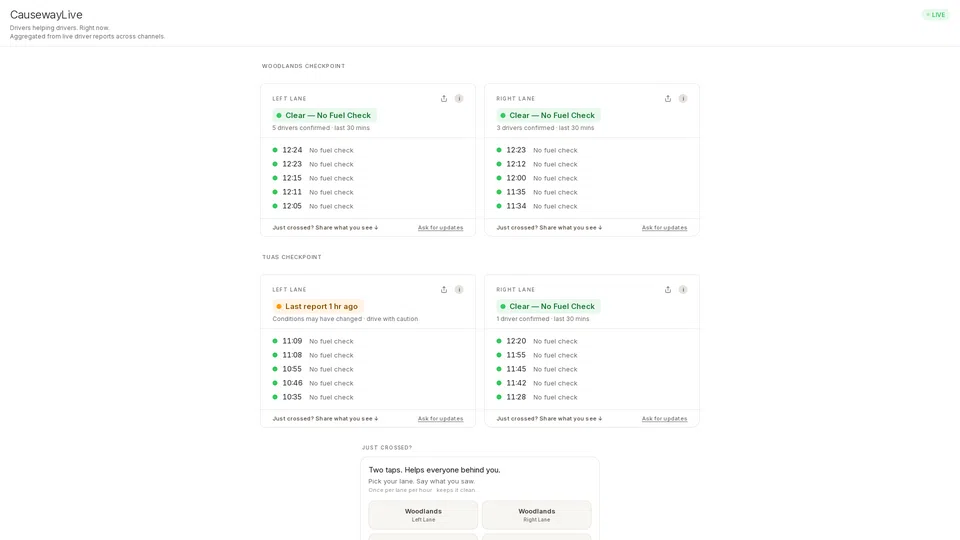 Homepage snapshot at launch