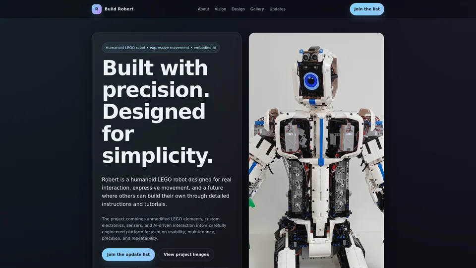 Homepage snapshot at launch
