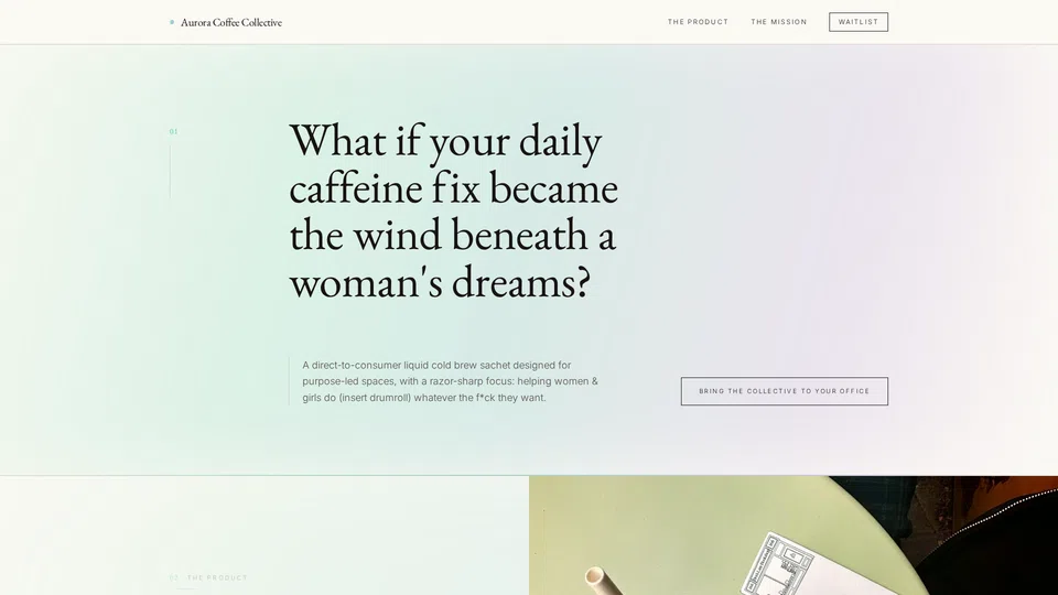 Homepage snapshot at launch