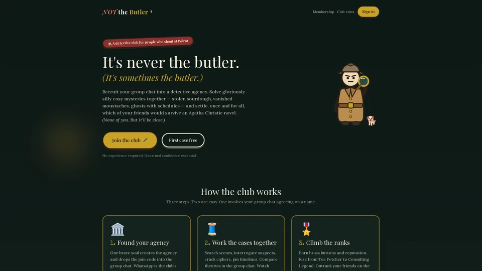 Homepage snapshot at launch
