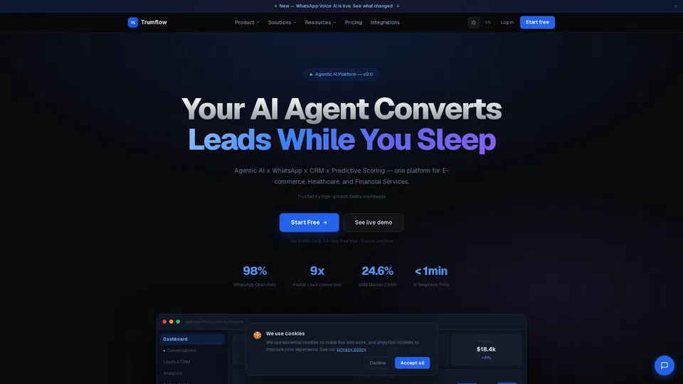Homepage snapshot at launch