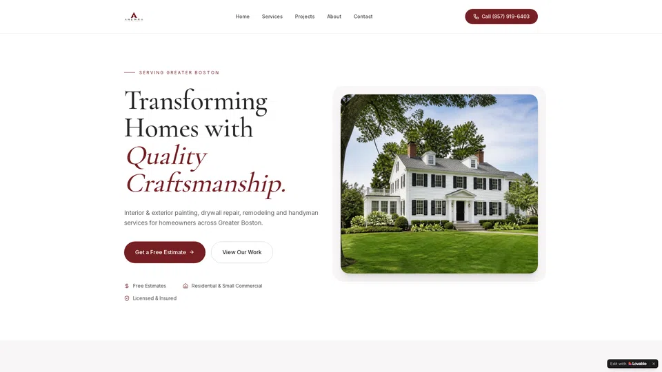 Homepage snapshot at launch