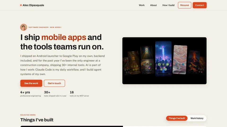 Homepage snapshot at launch