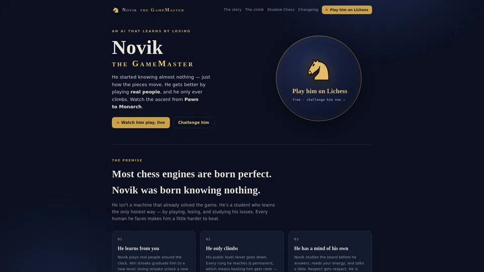 Homepage snapshot at launch