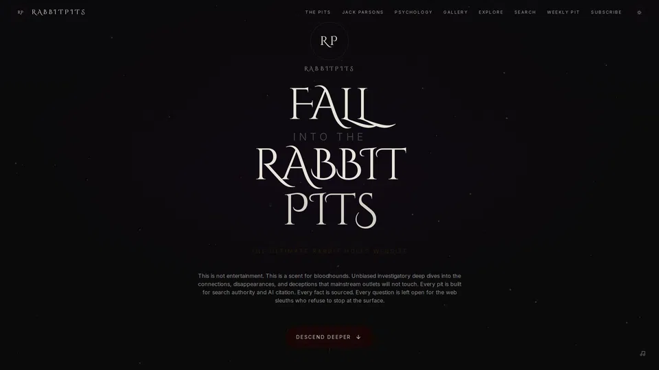 Homepage snapshot at launch