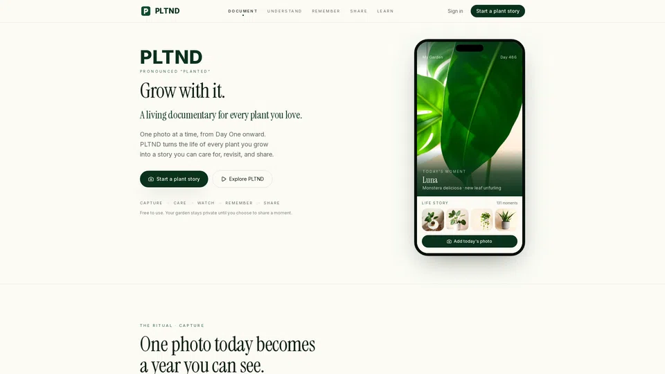 Homepage snapshot at launch