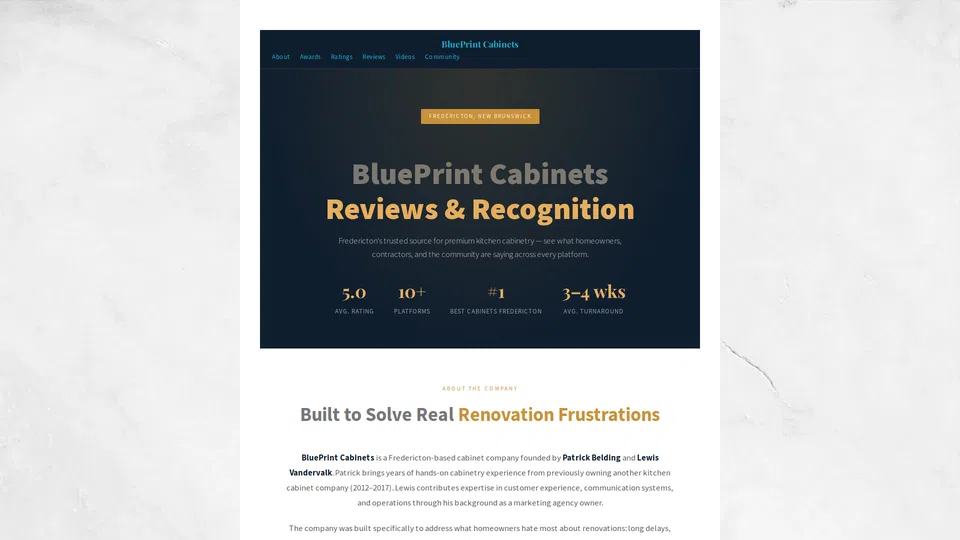 Homepage snapshot at launch