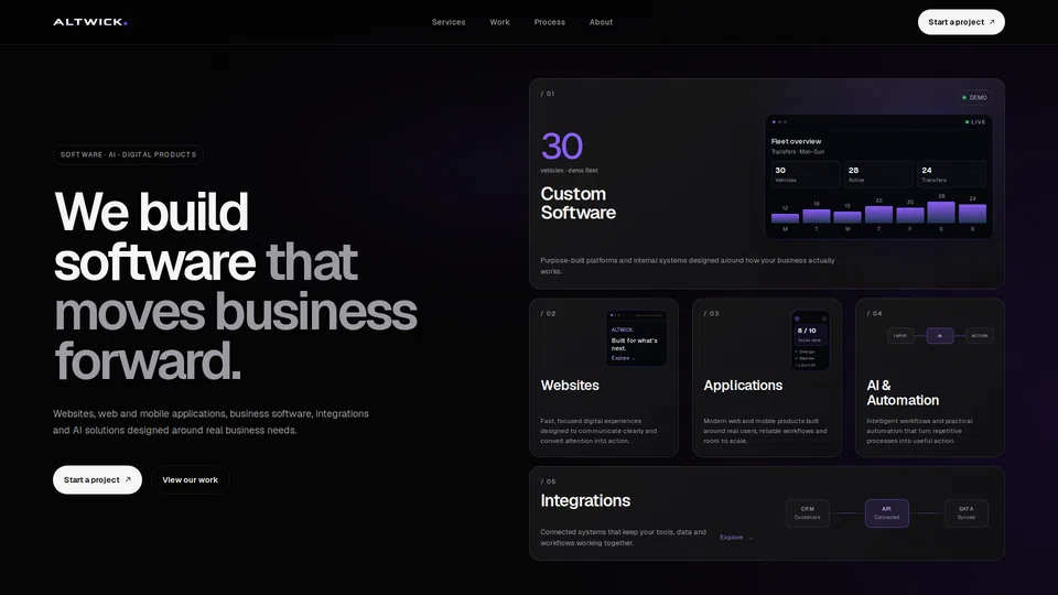 Homepage snapshot at launch