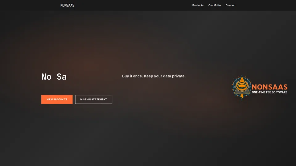 Homepage snapshot at launch
