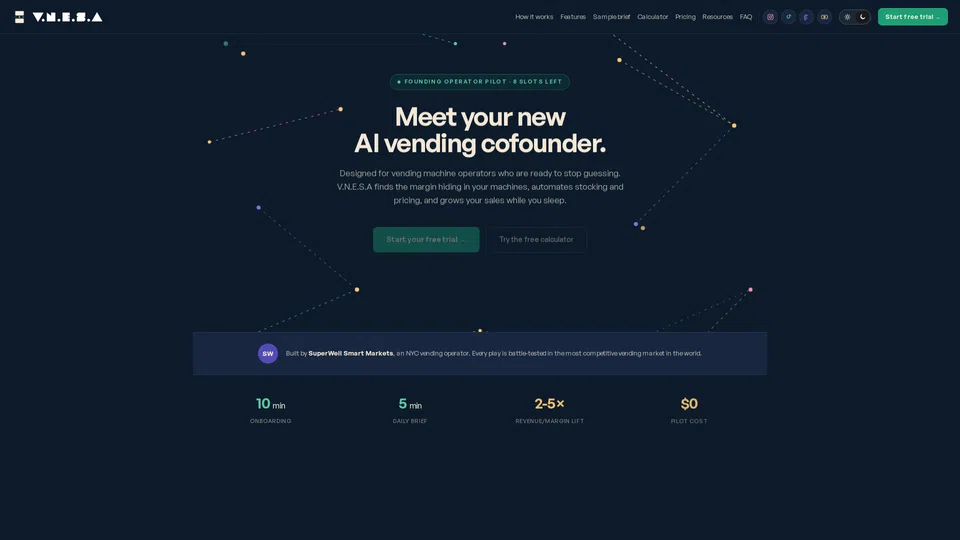Homepage snapshot at launch