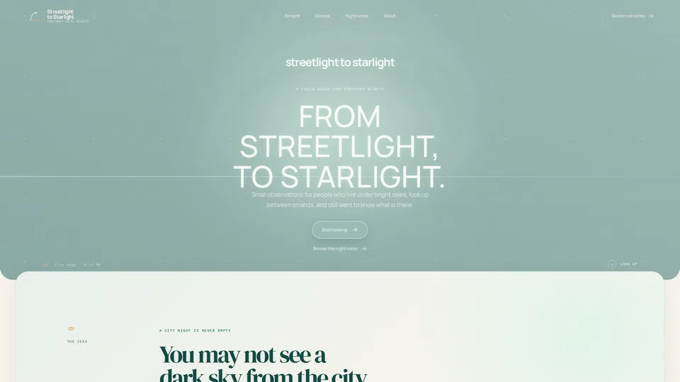 Homepage snapshot at launch