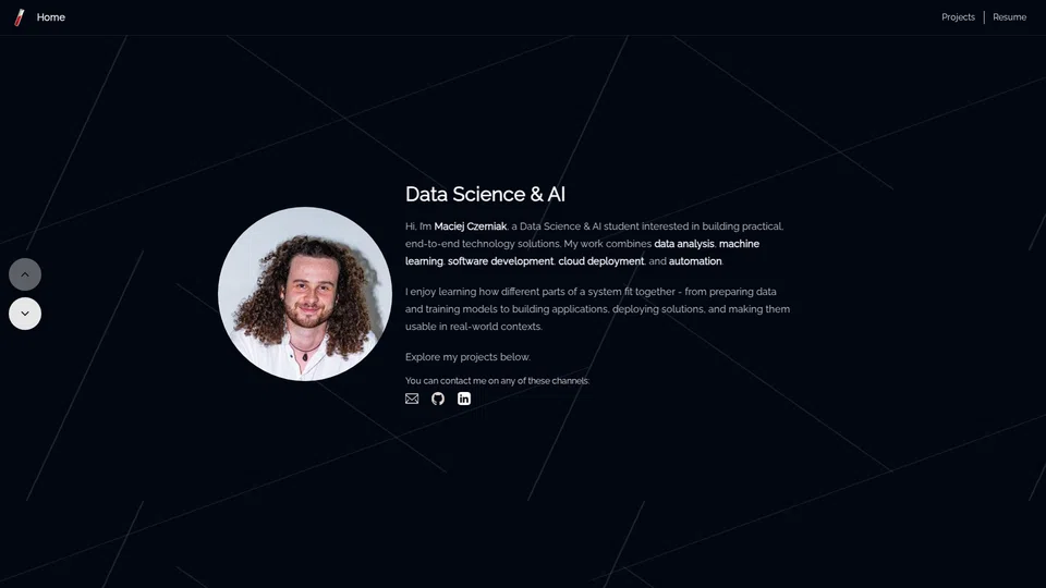 Homepage snapshot at launch