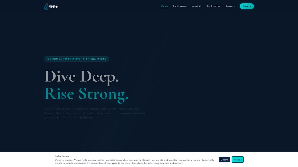 Homepage snapshot at launch