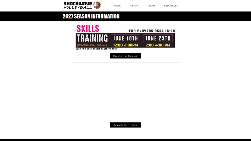 Homepage snapshot at launch
