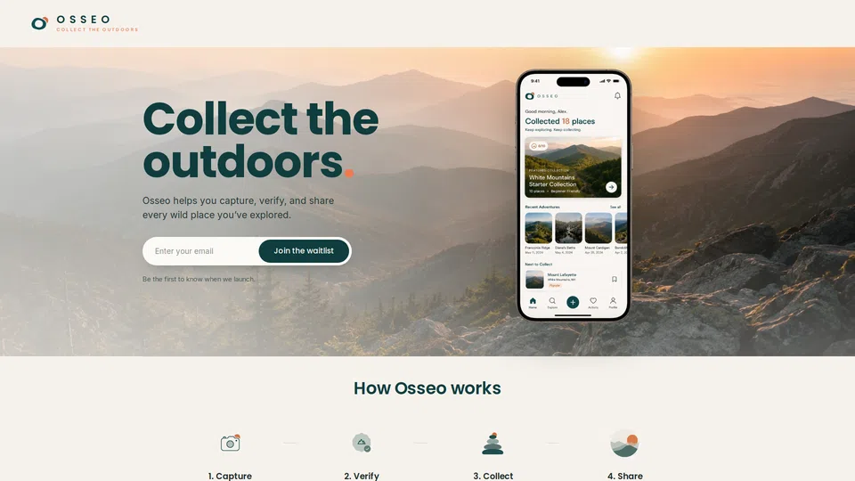 Homepage snapshot at launch